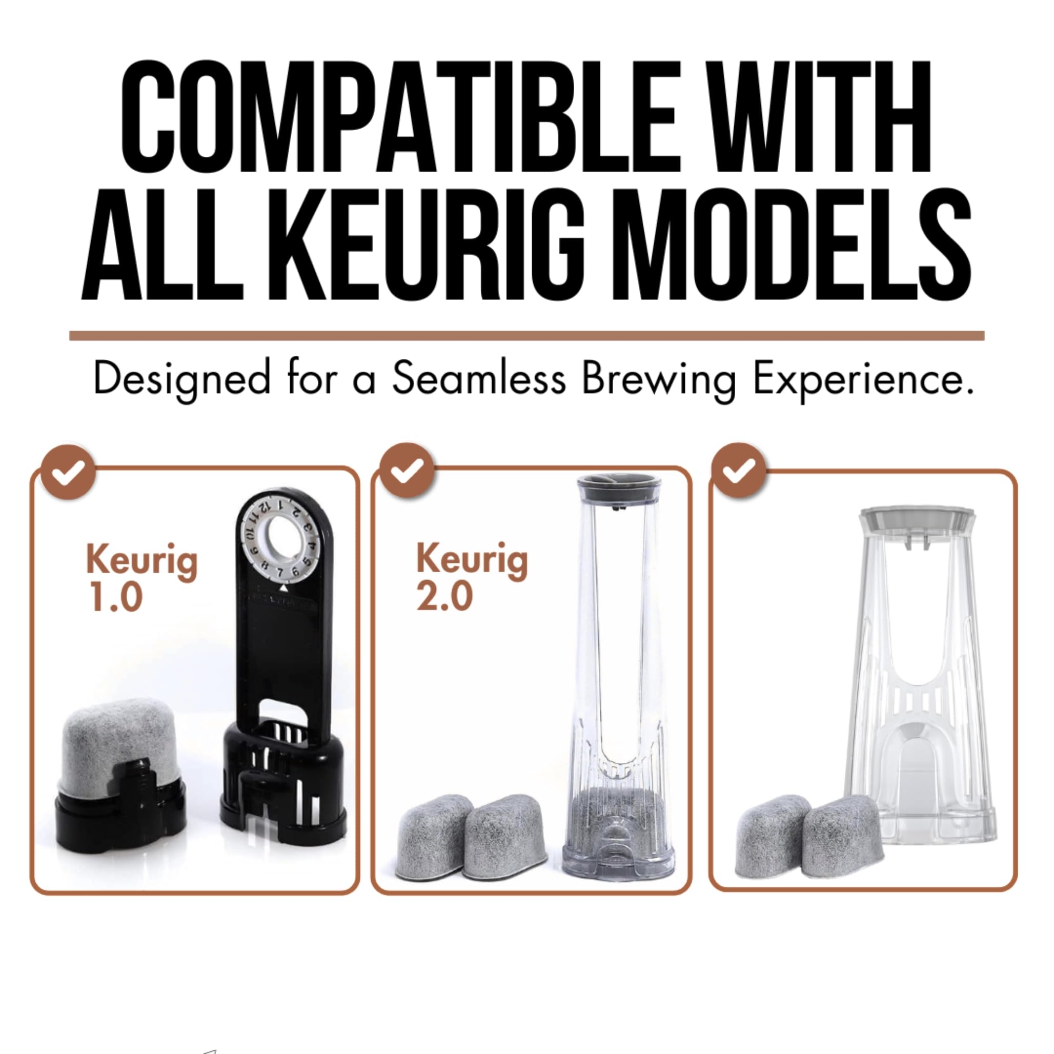 12-Pack Keurig Water Filter Cartridges - Premium Keurig Filter Replacement for K-Classic, K-Supreme, K-Slim, K-Duo, K-Express by PureHQ - Charcoal Filters Fits Breville & Ninja Dualbrew Coffee Makers
