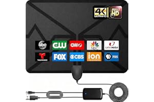 HOPGDD TV Antenna, HD Digital Amplified for Long Distance Reception, Coverage Over 250 + Mile Range, Signal Booster,16.5-Foot coaxial HD Cable, Supports Local Channels 4K 1080p HD Indoor