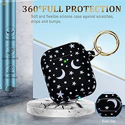 Moon Star Silicone Case Compatible with Airpods