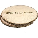 GRCEOY Wood Slices for Centerpieces, 12-13 Inches, 2 Pack, Rustic Wedding Table Decor Large Wood Circles, Rounds, Craft Centerpieces for Tables Decor, Baby Showers and Rustic DIY Projects