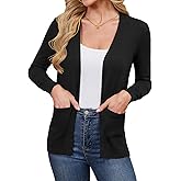 Colormagic Womens Cardigan Sweaters Long Sleeve Knit Sweater Lightweight Open Front Cardigans with Pockets