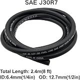 YGQ 6mm ID Fuel Line Hose with 10 Clamps 2.4M Braided NBR Tubing view 3