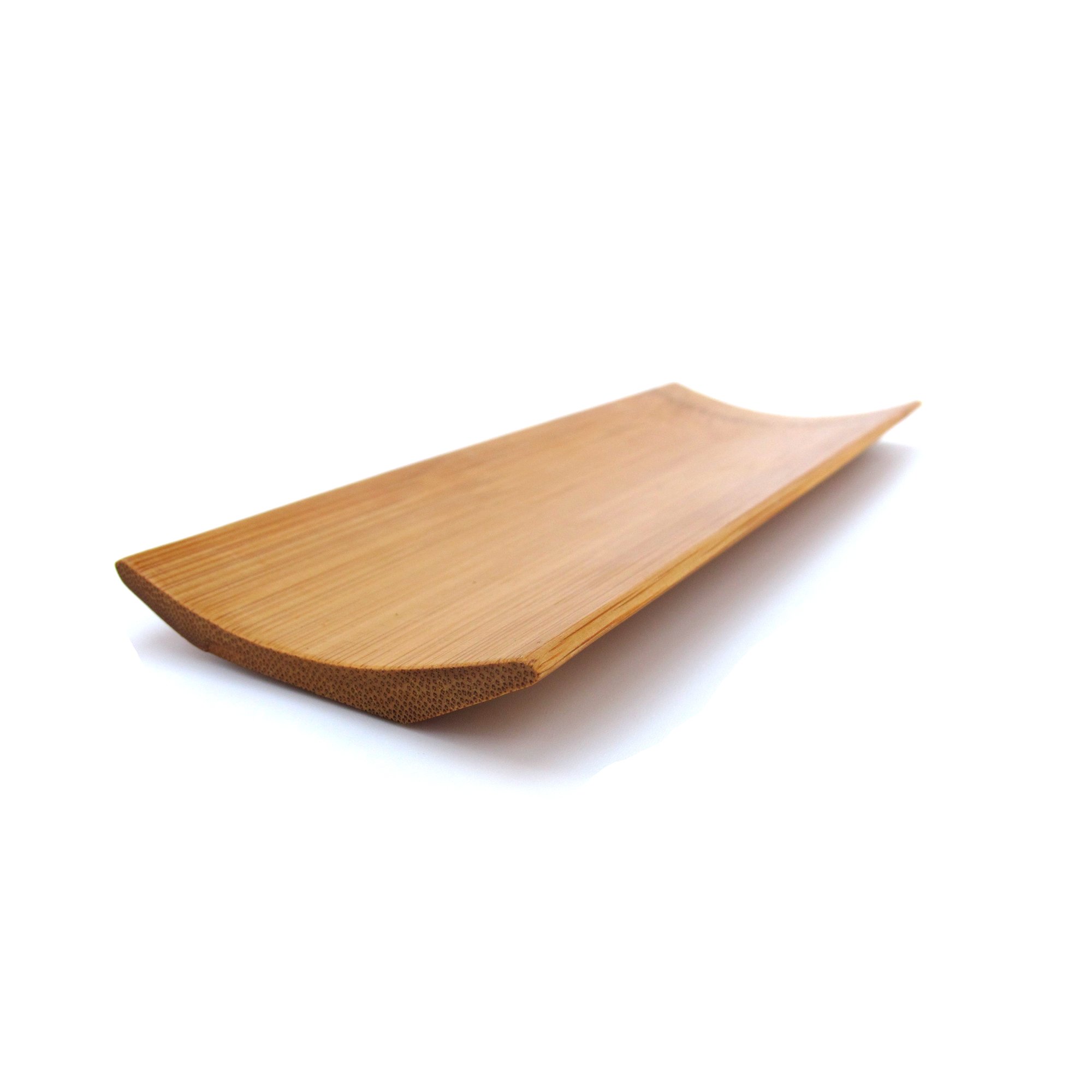 Reusable Bamboo Carbonized Brown Rectangle Sushi Serving Tray Plate 7" x 2.8" - 10 Pieces