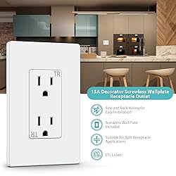 WEBANG Decorator Receptacle Outlet, Screwless Wall