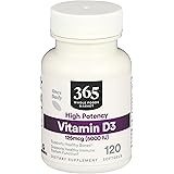 365 by Whole Foods Market, Vitamin D3 5000 IU, 120 Softgels, package may vary