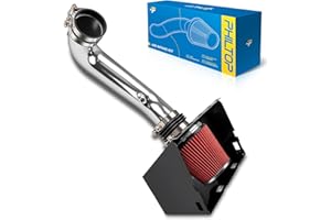 PHILTOP 3.5" Cold Air Intake Kit System + Heat Shield Compatible with Dodge Ram 1500/2500/3500 2009 2010 2011 2012 2013 2014 2015 2016 2017 2018 2019 2020 2021 2022 2023 V8 5.7L, High Performance, Red