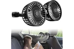 Tinlucys Portable Car Fan for Back Seat,Rotatable Car Fans that Blow Cold Air,Stepless Speed Regulation,Ideal for Kids, Pets, and Baby Rear Facing,Car Vent Fans Compatible,Portable Fan for Car.