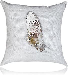 white sequin pillows