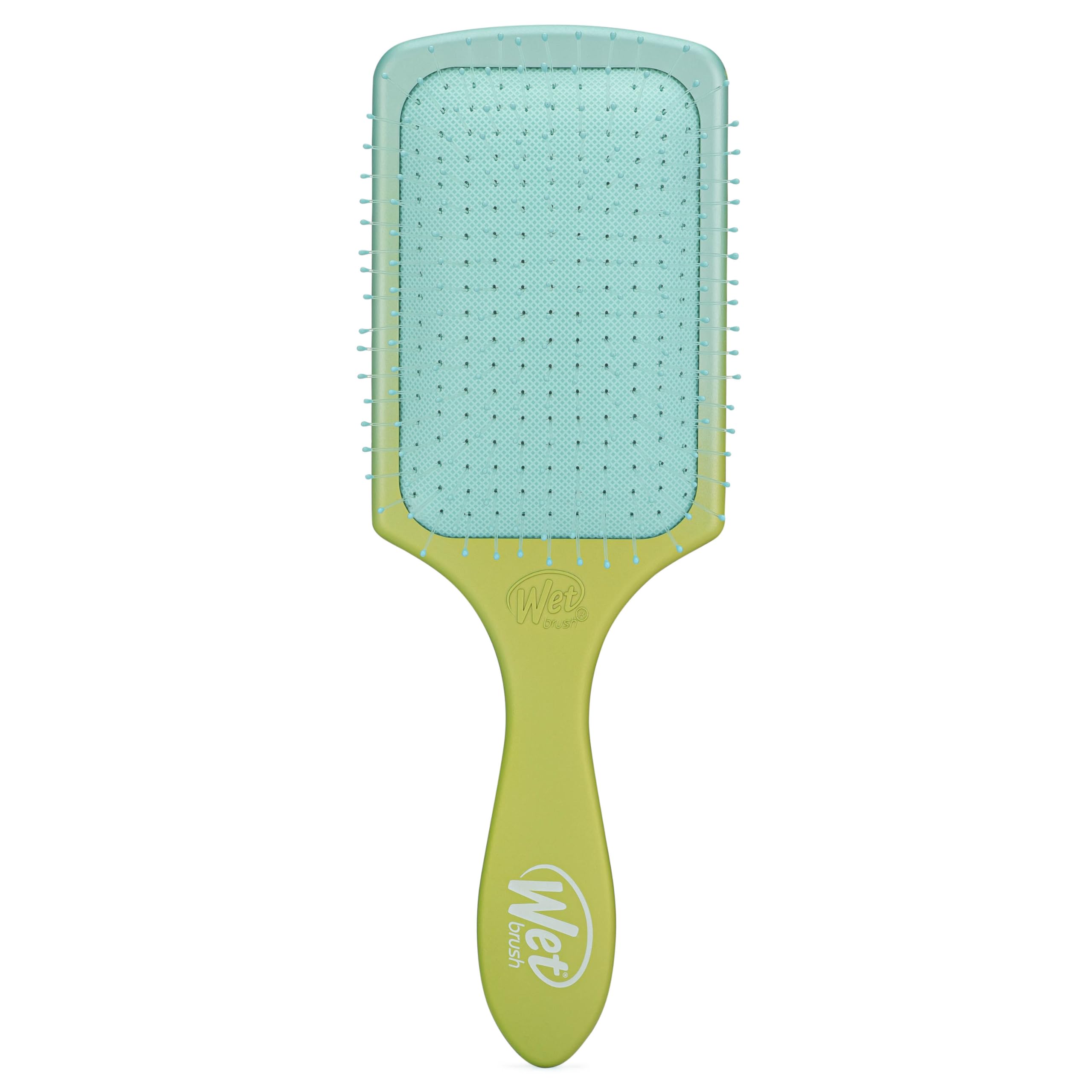 WetBrush Paddle Detangler with HeatFlex Bristles and Aquavents to Help Drying, Wider Surface Area Detangles in Less time, Detangles Hair with Ease, Feel Good Ombre, Green and Blue — image 1