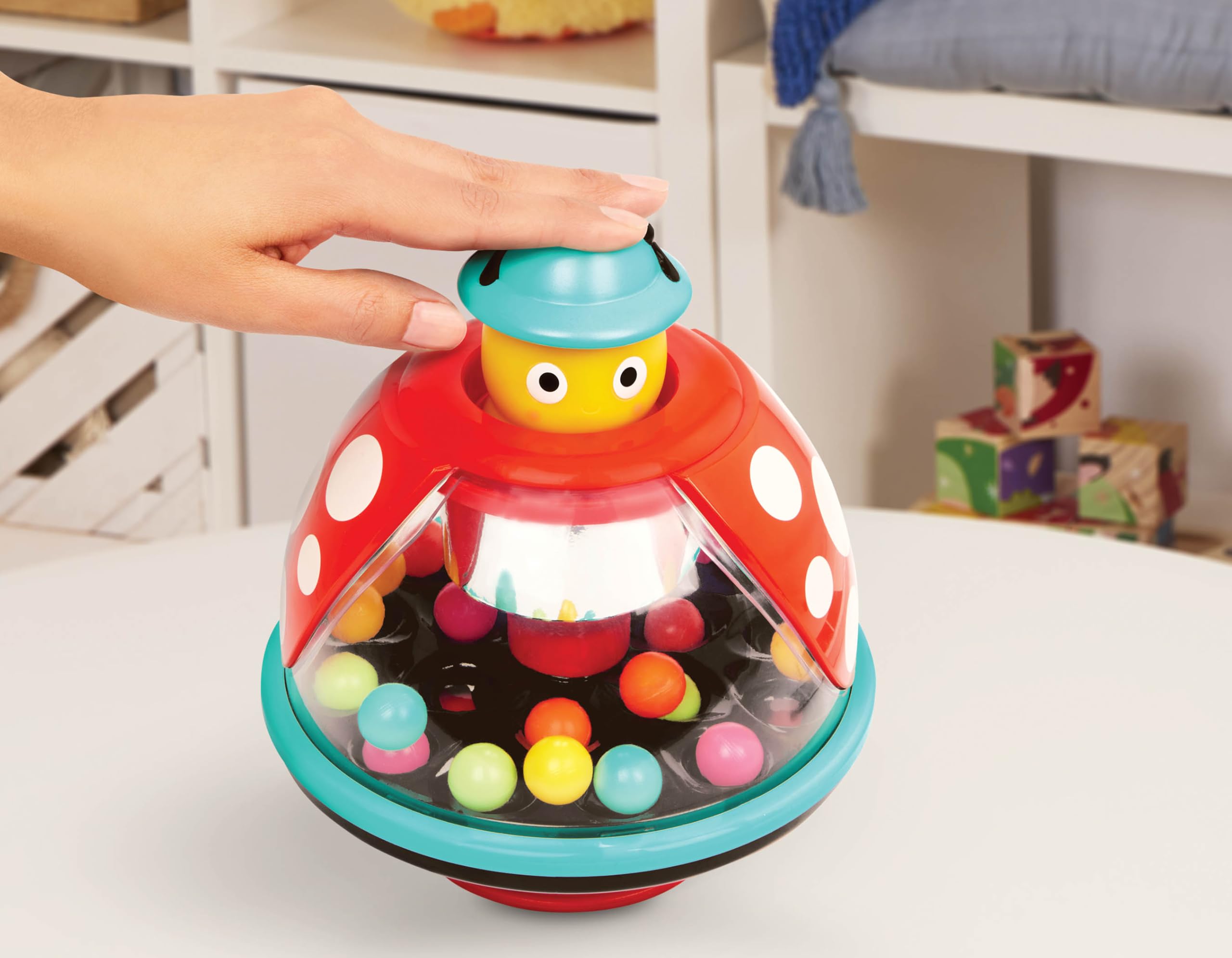Battat – Ladybug Toy – Ball Popper – Toy For Toddlers – 20 Small & Colorful Balls – 12+ Months –Pushtop