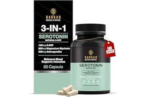 Bargad Serotonin Support Supplement – 5-HTP 150mg with L-Tryptophan, B6, Magnesium & Herbal Blend – Mood, Relaxation & Sleep Support – 60 Vegan Capsules – Non-GMO, Gluten-Free