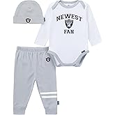 Gerber NFL baby-boys 3-piece Onesie Bodysuit, Active Pant and Cap Set