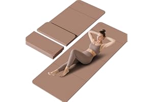PAIDU Foldable Yoga Mat - 10mm Extra Thick, 75"26" Non-Slip Exercise Fitness Mat | SGS Eco-Certified, Portable for Yoga/Pilates/Studio/Home Workout