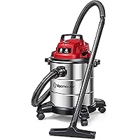 Vacmaster Red Edition VOC508S 1101 Stainless Steel Wet Dry Shop Vacuum 5 Gallon 4 Peak HP 1-1/4 inch Hose Powerful Suction wi