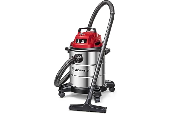Vacmaster Red Edition VOC508S 1101 Stainless Steel Wet Dry Shop Vacuum 5 Gallon 4 Peak HP 16kPa Powerful Suction 1-1/4 inch H