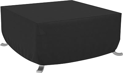 Amazon Basics Square Patio Fire Pit Cover 1.06m Water-Resistant Black