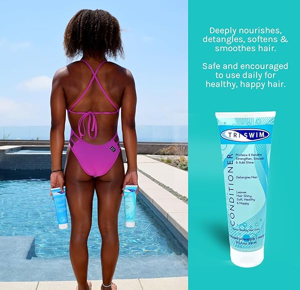 TRISWIM SCENTED MOISTURIZING CONDITIONER, DETANGLES, AND REPAIRS CHLORINE DAMAGED HAIR FOR SWIMMERS AND ATHLETES