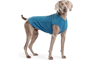 Gold Paw Stretch Fleece Dog Coat, Stretchy Pet Sweater, Machine Washable Pullover for Winter and Fall, Marine Blue, 22