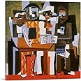 ARTCANVAS Three Musicians 1921 Canvas Art Print Stretched Framed Painting Picture Poster Giclee Wall Decor by Pablo Picasso - 18" x 18" (0.75" Deep)
