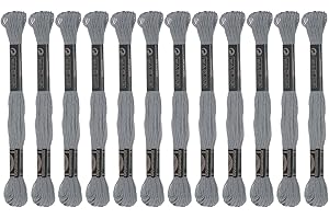 HARFINGTON 12 Skeins Embroidery Floss 8.75yds(8m) Egyptian Long-Staple Cotton Cross Stitch Thread for Sewing DIY Bracelet Yar