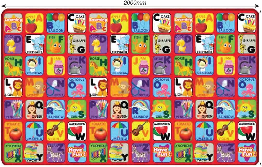 SUNTAWaterproof Eva Baby Play & Crawl Roll Mat - Alphabets with Pictures (6.4 Ft x 3.8 Ft x 3mm)