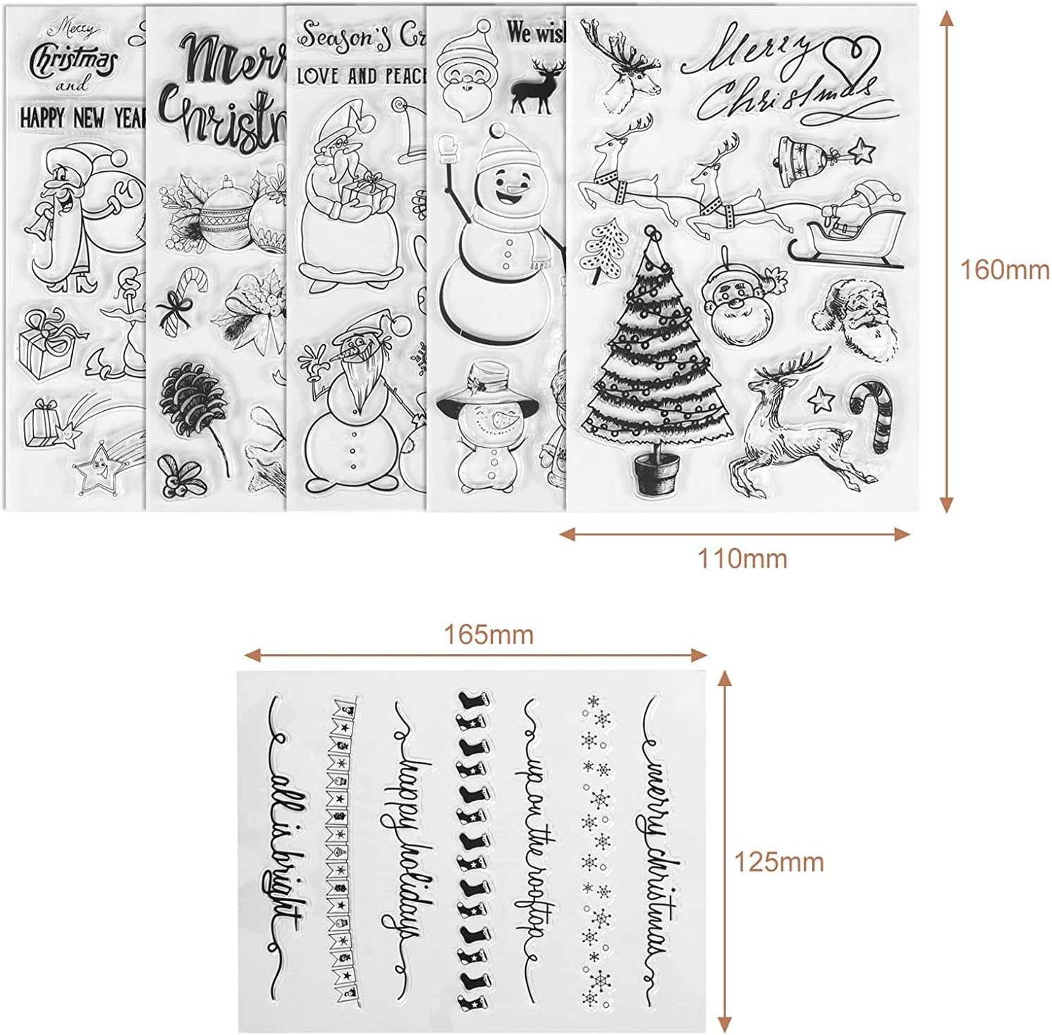 Kesote Transparent Christmas Silicone Stamps, Stamps Shaped Santa Claus, Christmas Tree, Reindeer, Snowman, DIY Stamps for Scrapbooking, Album (About 70 Pieces) - Image 3