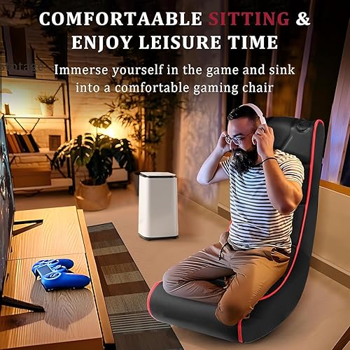 Yone jx je Video Gaming Chair, Floor Rocking Chair with Built-in Speakers  for Audio, Padded Backrest Cushi - Main Image