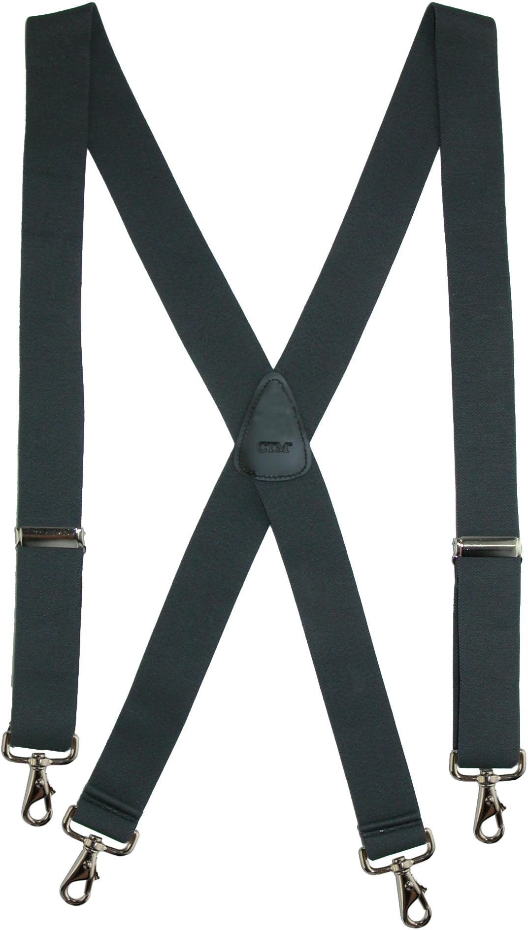 CTM Men's Elastic Solid colour X-Back Brace with Swivel Hook Ends