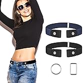 【4 Pcs】No Buckle Stretch Belt for Women and Men Elastic Waist Belt Invisible Belts for Jeans Pants