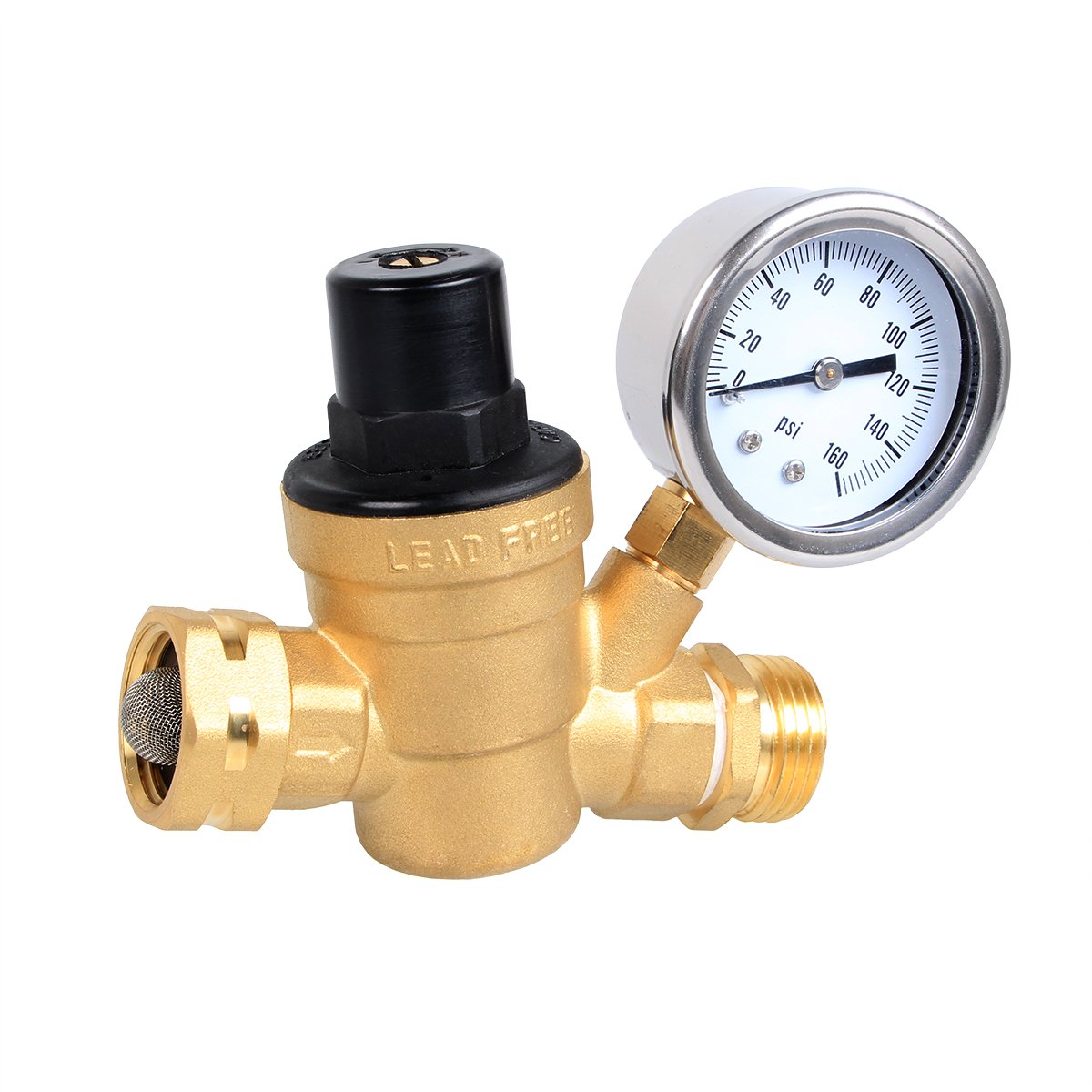 RV Water Pressure Hose Regulator Brass Garden Hoses Reducing Valve