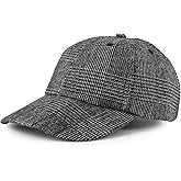 Trendy Apparel Shop Plaid Checker Wool Blend Unstructured Baseball Cap