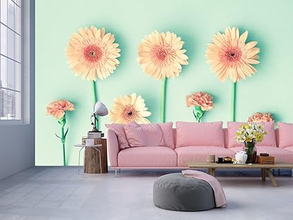 Papier Peint Auto Adhesif Photo Mural Les Marguerites 600 X 300 Cm Decoration Muraux De Chambre Salon Salle A Manger Revetement Mural Art Design Decor Elegant Amazon Fr Cuisine Maison