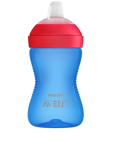 Philips Avent Trinkbecher mit weichem Trinkschnabel SCF802/01, 9m+, 260 ml, blau/rot
