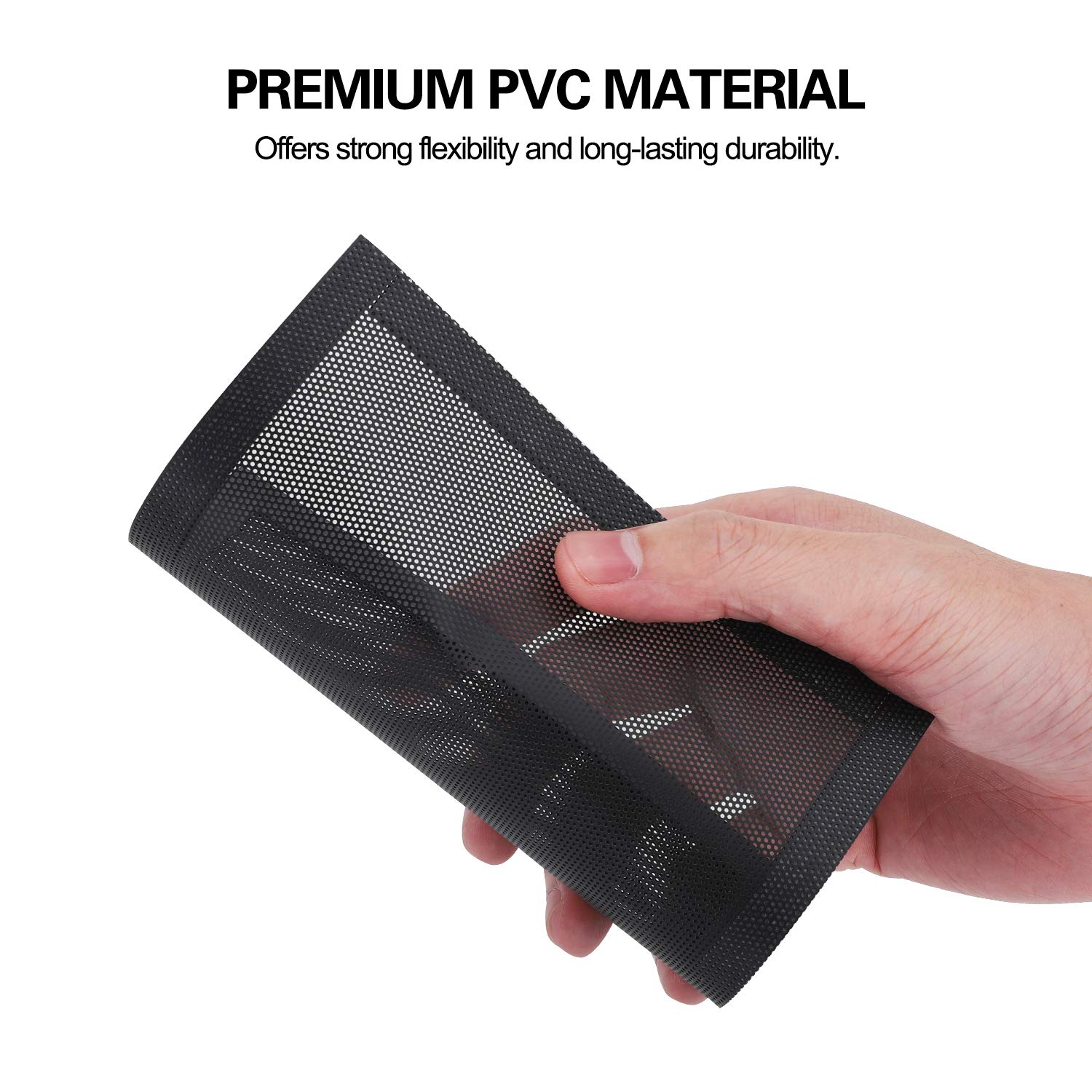 MoKo 120mm Dust Filter for Computer Cooler Fan, [4 Pack] Magnetic Frame PC Fan Dust Mesh PC Cooler Filter PVC Dustproof Cover Computer Fan Grills - Black