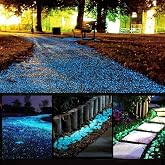 Glow Stones, Glowing in the Dark Pebbles 150pcs for Walkways, Window, Yard Grass, Driveway, Outdoor Decor DIY Decorative Gravel Stones, Fish Tank Decoration (Blue)