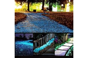 CHIC STYLE Glow Stones, Glowing in The Dark Pebbles 150pcs for Walkways, Window, Yard Grass, Driveway, Outdoor Decor DIY Decorative Gravel Stones, Fish Tank Decoration (Blue)