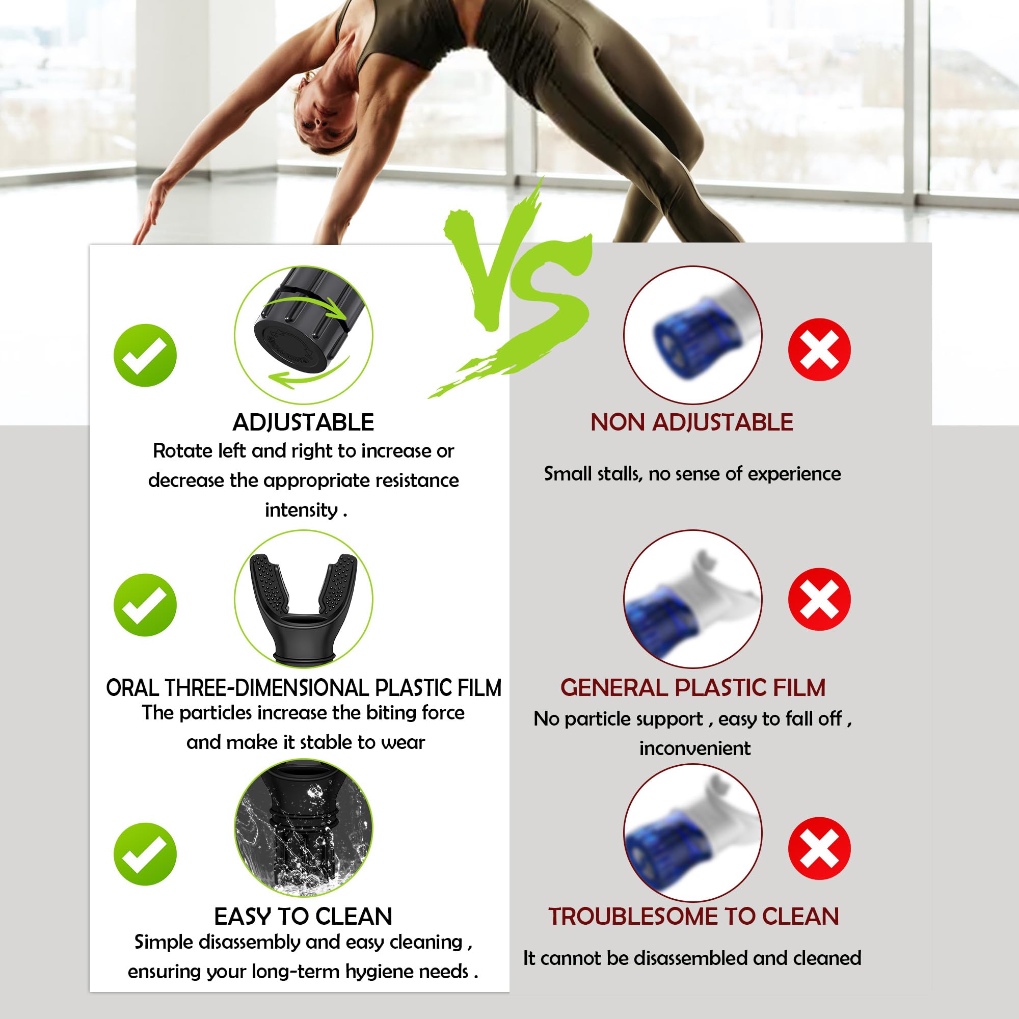 Hiyniaz Portable Muscle Trainer, Exercise Trainer with Resistance Adjustable, Exercise Device with Variable Settings, Easy to Clean and Use, Present for Exerciser(Black)