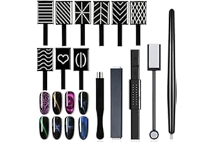 DANNEASY 14pcs Cat Eye Nail Magnet Gel Nail Polish Magnetic Wand Cat Eye Magnet for Nails Magic Nail Polish Pen Double-Head Nail Art Magnet Stick Stronger Magnets for Nails Nail Art Tools