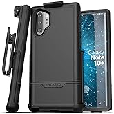 Encased Galaxy Note 10 Plus Belt Clip Protective Holster Case (2019 Rebel Armor) Heavy Duty Rugged Full Body Cover w/Holder for Samsung Note 10+ (Black)