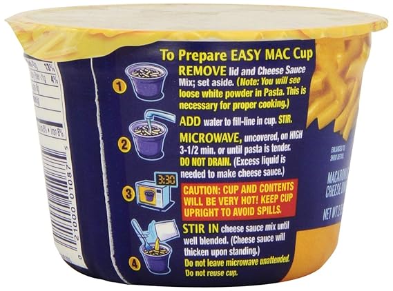 Amazon Com Kraft Easy Mac Original 2 05 Ounce Microwave Cups Pack Of 36 Macaroni And Cheese Grocery Gourmet Food