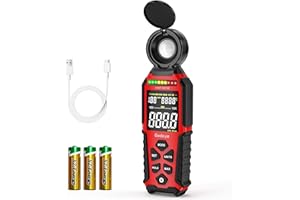 GEDAYE Light Meter Lux Foot Candles Meter 0~400,000 Lux Range, Large Backlit Display, Light Meter for Plants Luxmeter Light Meter Digital Illuminance Meter Handheld