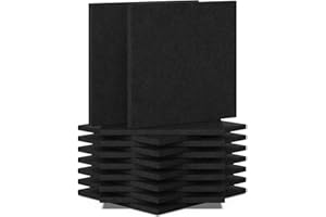 BXI Sound Absorber, 12 X 12 X 3/8 Inches 16Pcs High Density Acoustic Absorption Panel, Sound Absorbing Panels Reduce Echo Rev