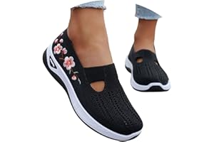 Orthopedic Shoes for Women Casual Slip On Sneakers Lightweight Mesh Flats Wide Fit Diabetic Walking Shoes with Arch Support