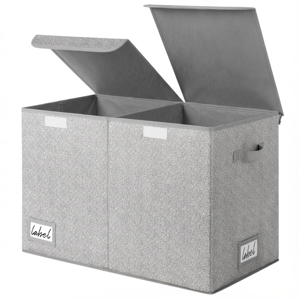 GRANNY SAYS Toy Storage Box, Pack of 1 Large Storage Box, Kids' Toy Chests & Boxes, Foldable Container with Lid, Toys Organiser for Girls Boys to Organise Bedroom Nursery Playroom, Grey