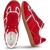 BeeLg Casual Sneakers for Women Lace Detail – Elegant Ribbon Lace-Up Fashion Sneakers with Leather Upper Memory Foam Insole and Slip On Trendy Casual Shoes for Women