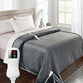 Heated Blanket Electric Blanket Twin Size, Super Soft Cozy Upgraded Flannel Heating Blanket with 9 Heating Levels & 1-9 Hours Auto Off, Fast Heating & Overheat Protection, 62" x 84", Iron Gray