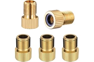 VANSIHO Bike Brass Presta Valve Adapter, Converts Presta to Schrader Inflate Tire Using Standard Bicycle Pump or Air Compressor (5 Pack)