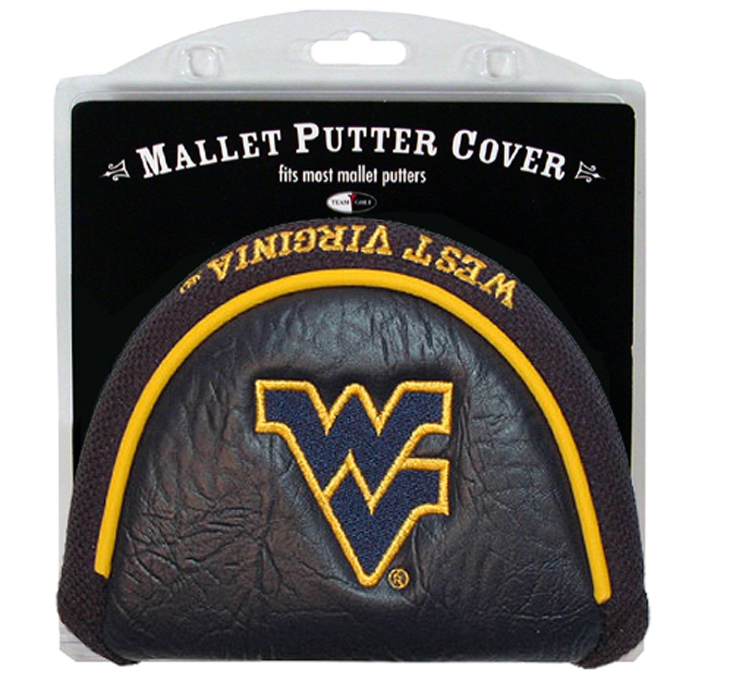 Team Golf NCAA Golf Club Mallet Putter Headcover, Fits Most Mallet Putters, Scotty Cameron, Daddy Long Legs, Taylormade, Odyssey, Titleist, Ping, Callaway, West Virginia Mountaineers