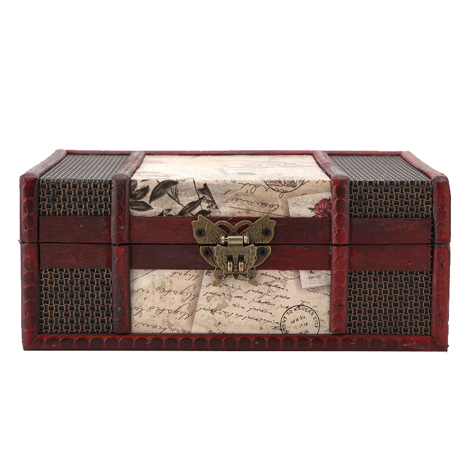 Hilitand Vintage Wooden Storage Box Large Size Book Jewelry Storage Box Organizer Password Lock Wooden Box(#3)
