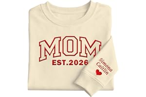 Chersinger Personalized Embroidered Mama Grandma Sweatshirt for Women, Custom Gifts for Mom, Grandma, Mothers Day, Christmas
